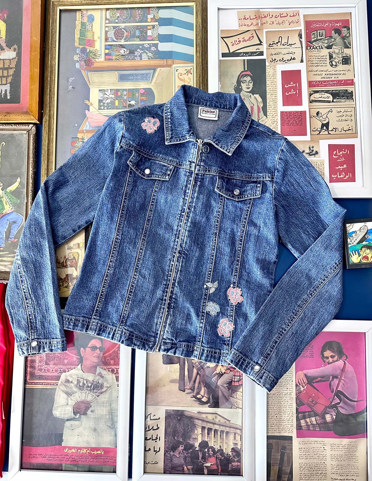 Floral Embroidery Denim (Small)
