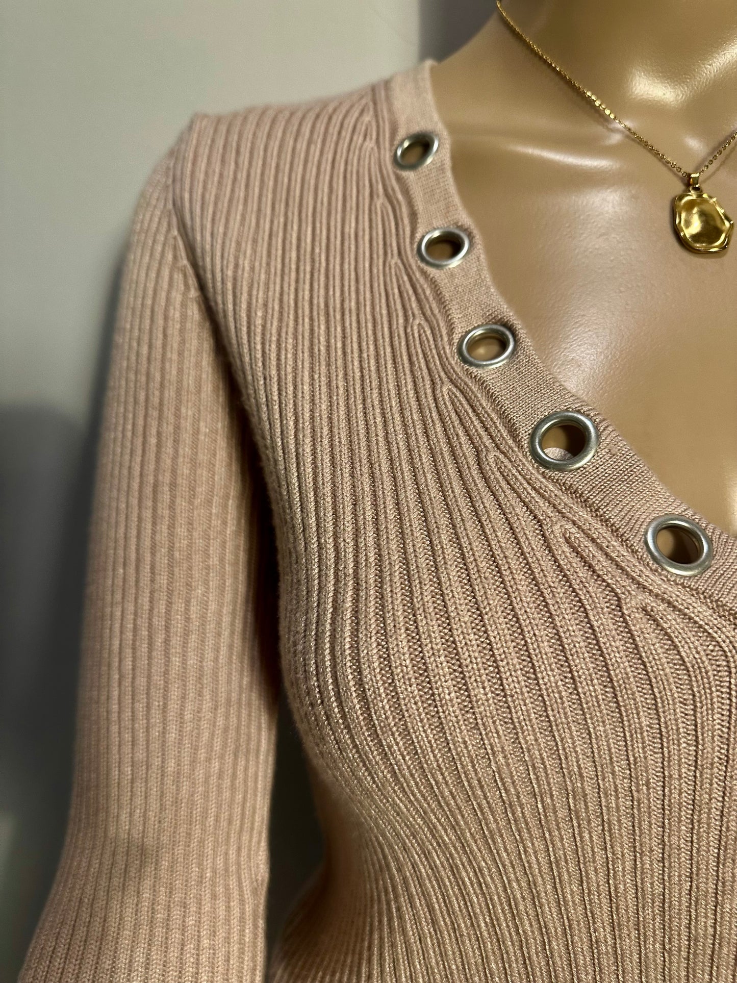 Beige Knitted Top - Bardot