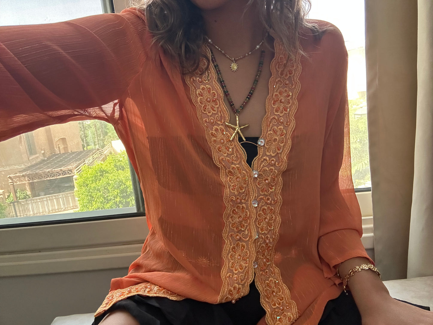 See Through Shimmer Top