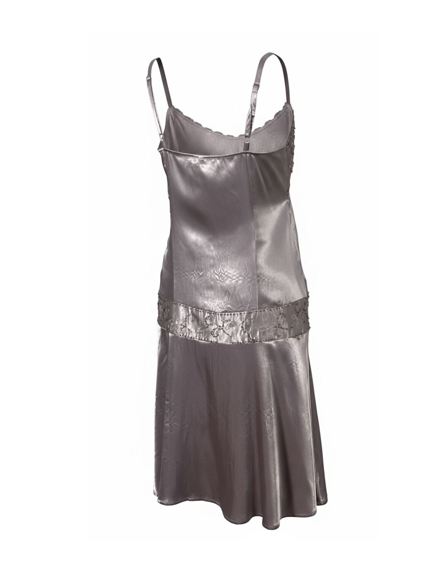 Y2K Satin Embroidery Dress (Medium)