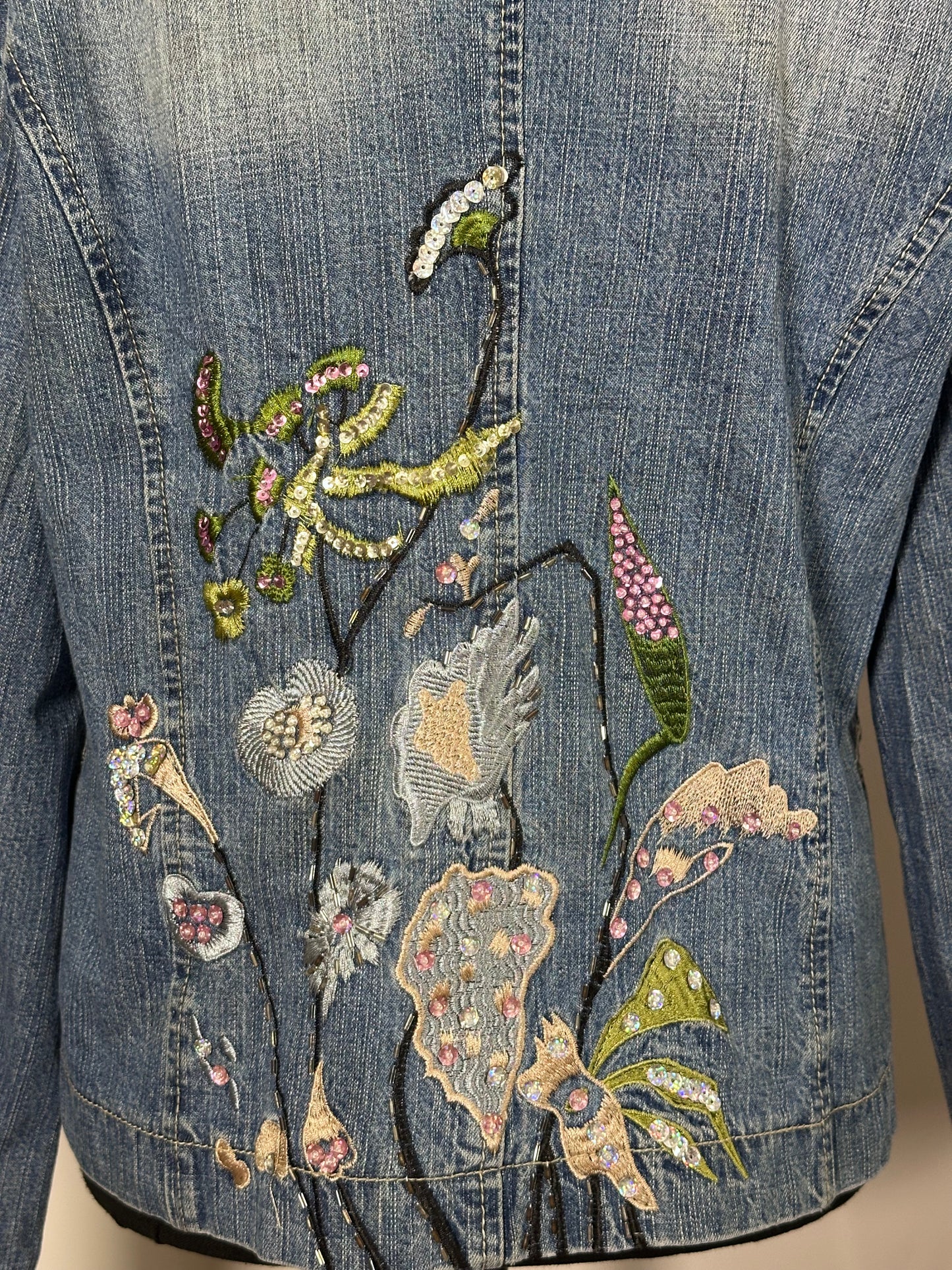 Embroidery Denim Blazer (XL)