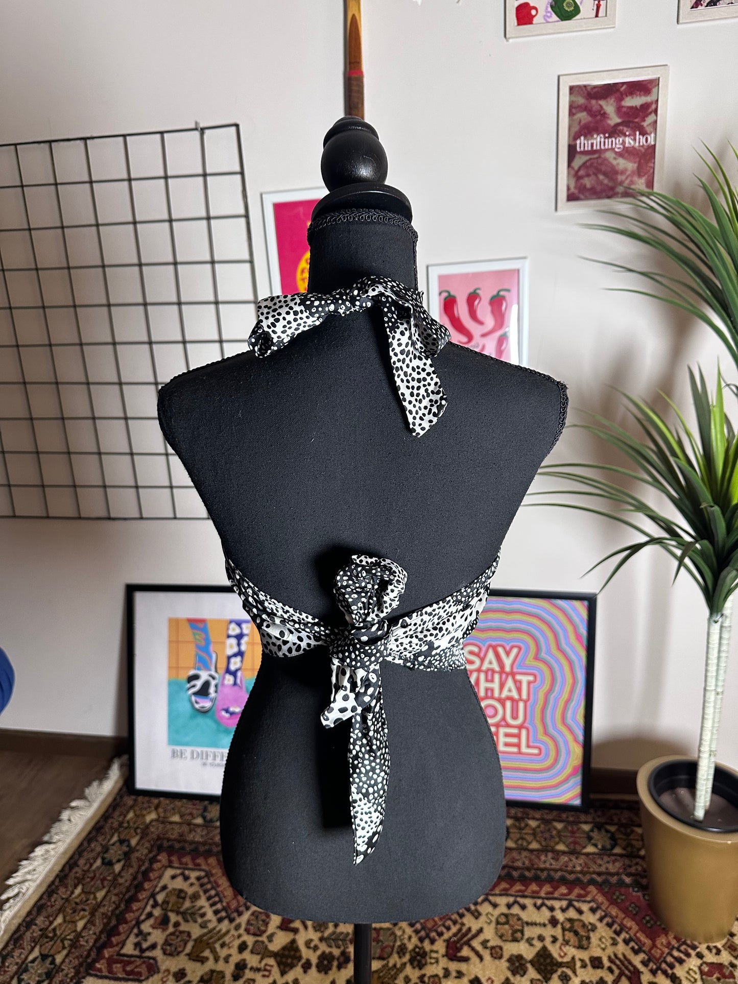 Halter Asymmetrical Polka Dots (Small)