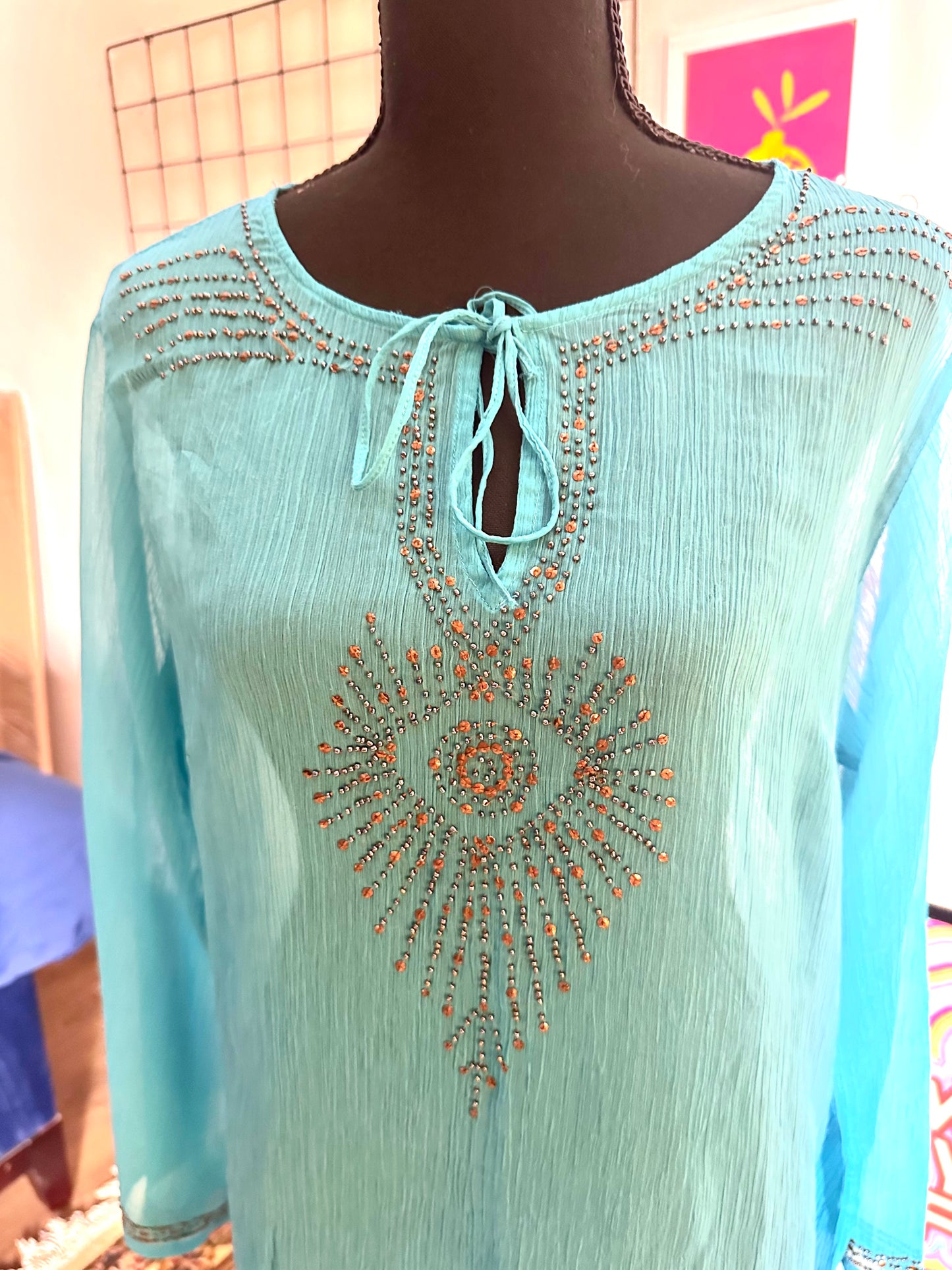 Blue Mesh Cover Up (Large)