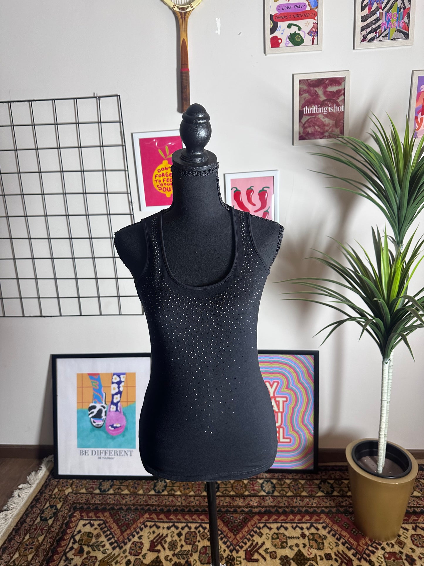 Rhinestone Tank Top (Small)