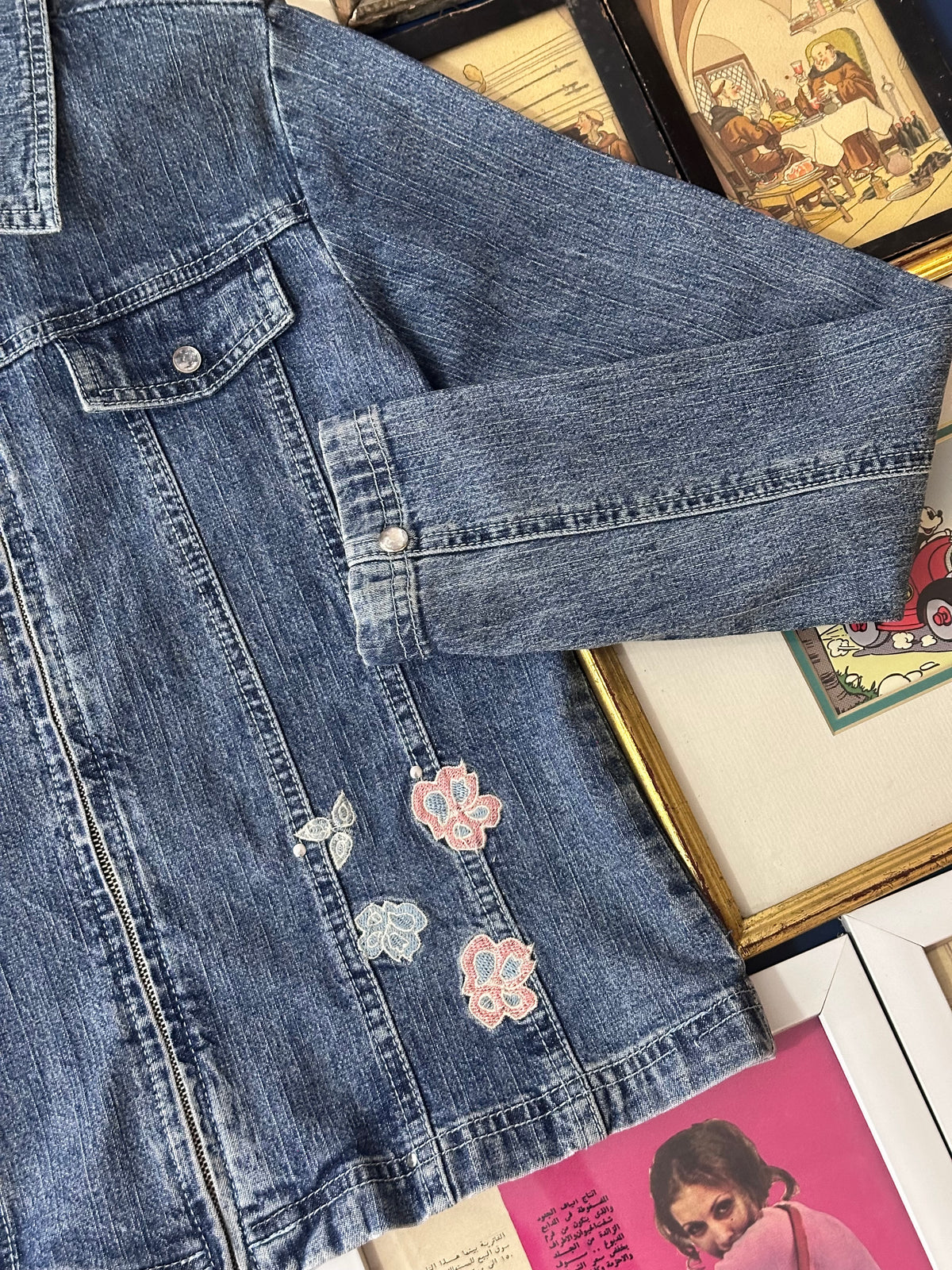 Floral Embroidery Denim (Small)