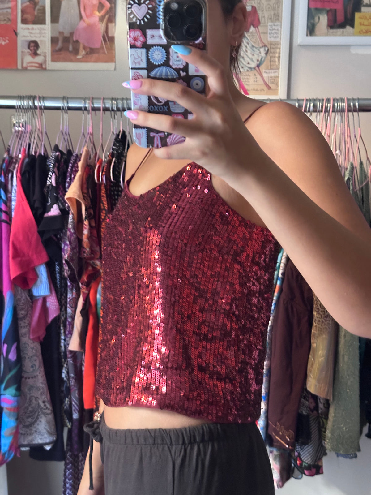 Red Sequin Top (Large)