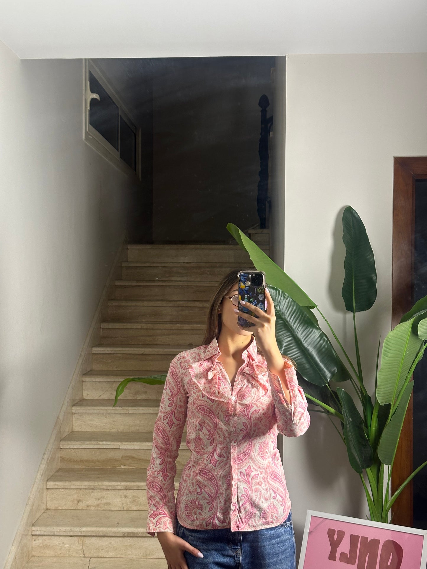 Pink Patterned Chemise (Small)
