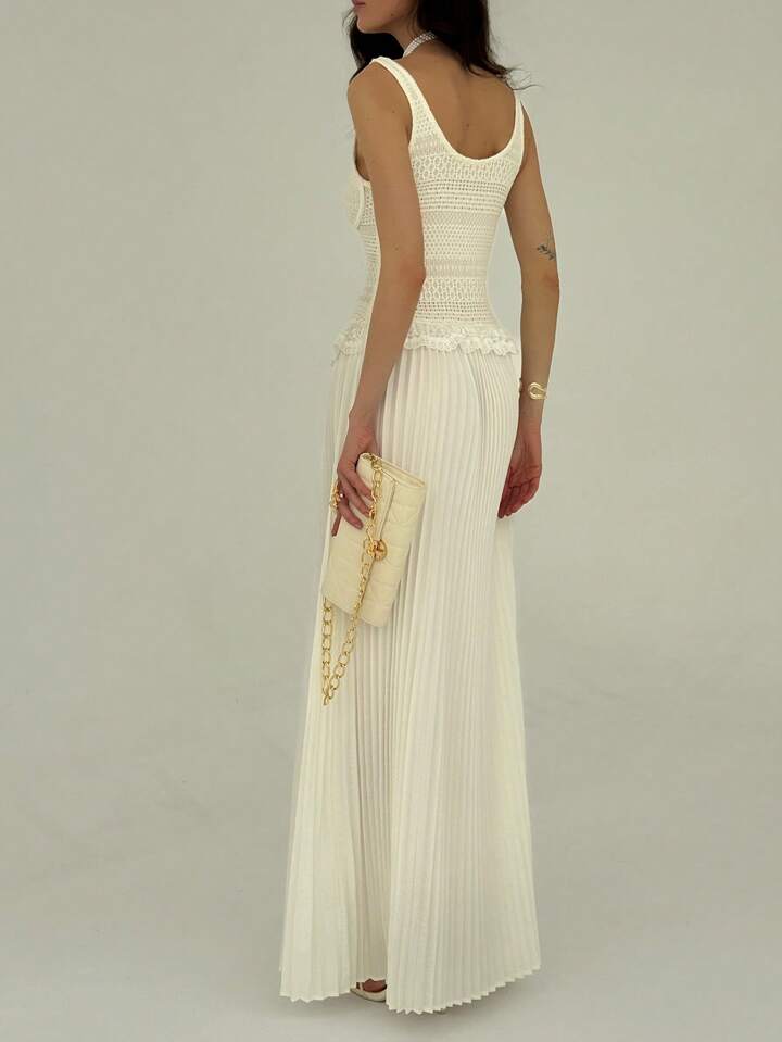 Pleated Lace Dress