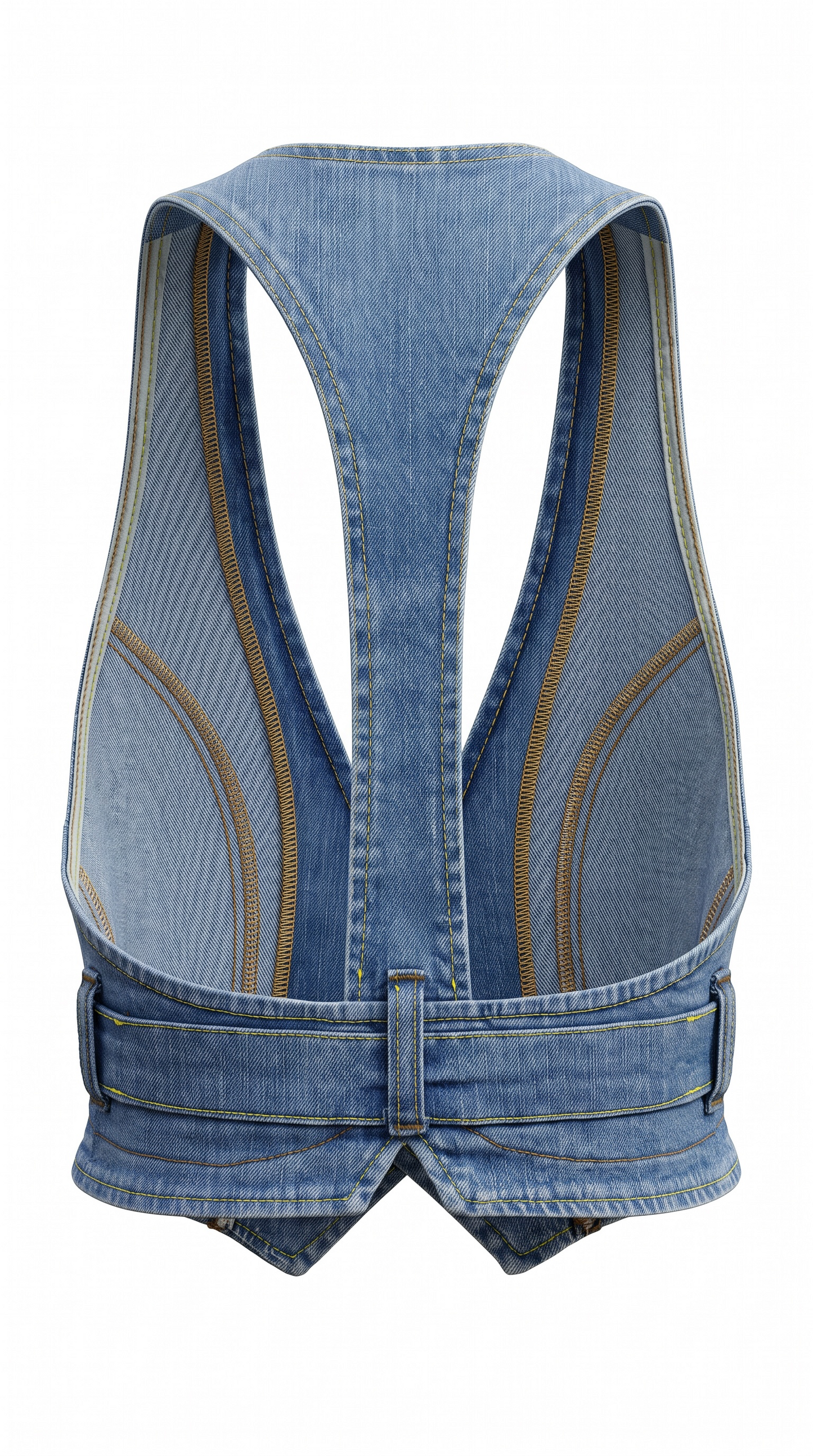 Denim Belted Vest (Medium)