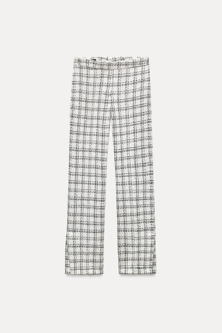 Textured Check Trousers - Zara