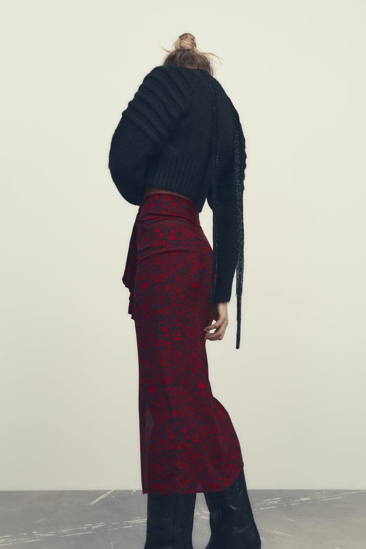 Animal Print Midi Skirt - Zara
