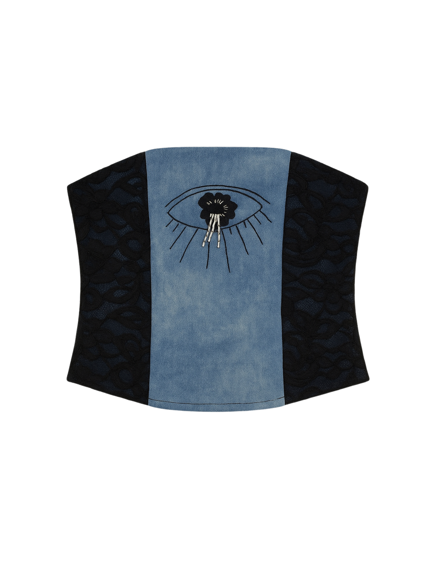 Denim x Black Lace Corset