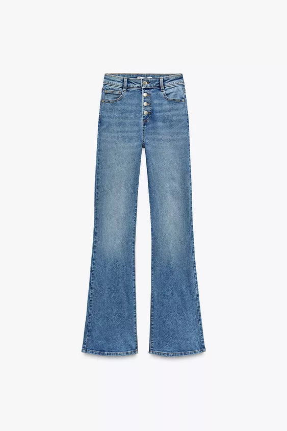 Flare & Buttons Denim - Zara