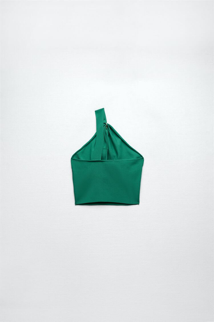 Gold Buckle Knit Crop Top - Zara