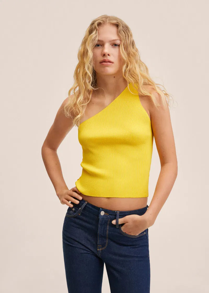Knit Asymmetric Top - Mango