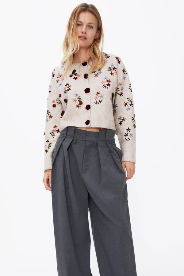 Floral Knit Cardigan - Zara