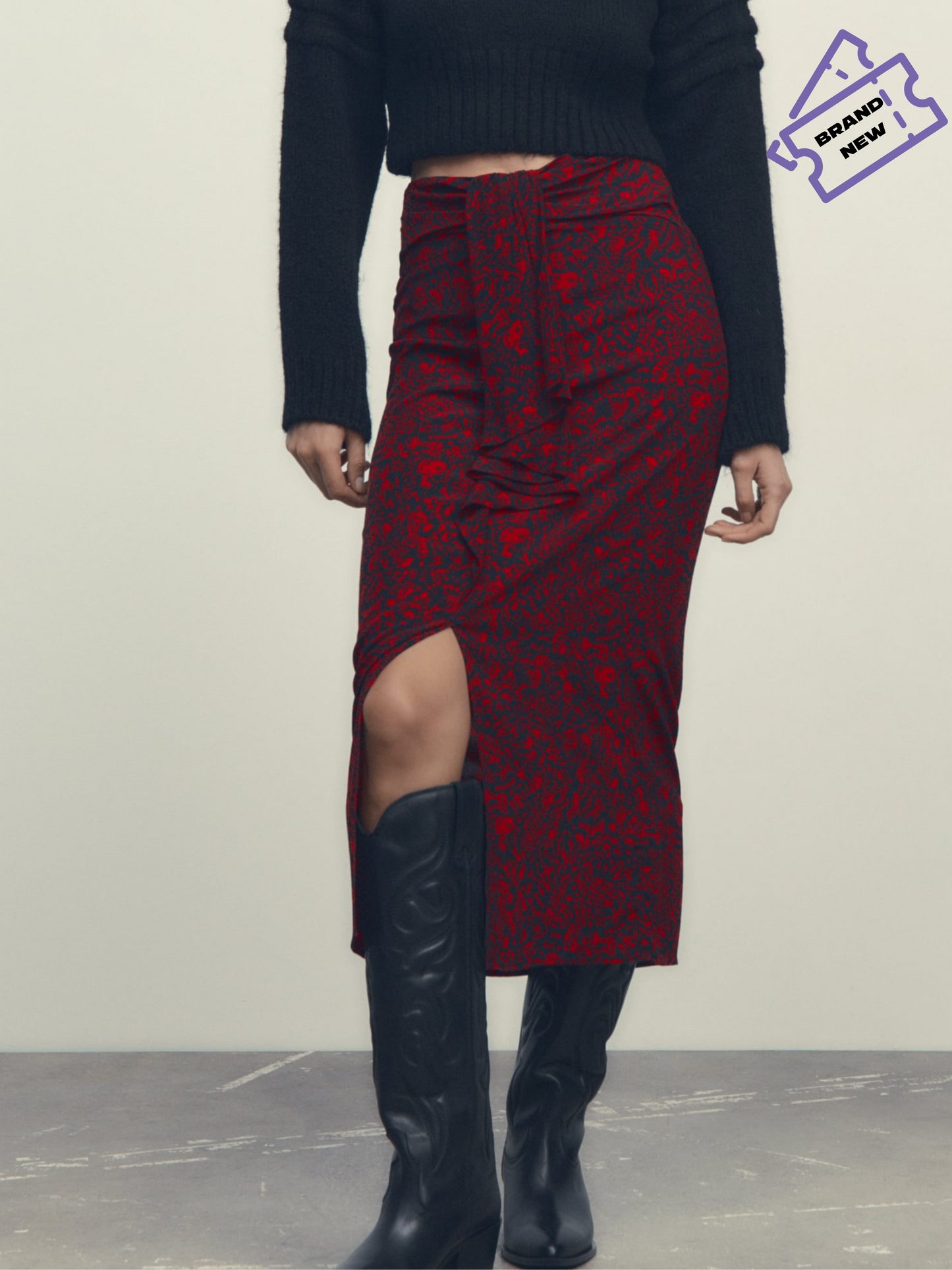 Animal Print Midi Skirt - Zara