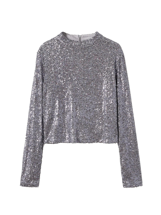 Silver Long Sleeve Top (Small)