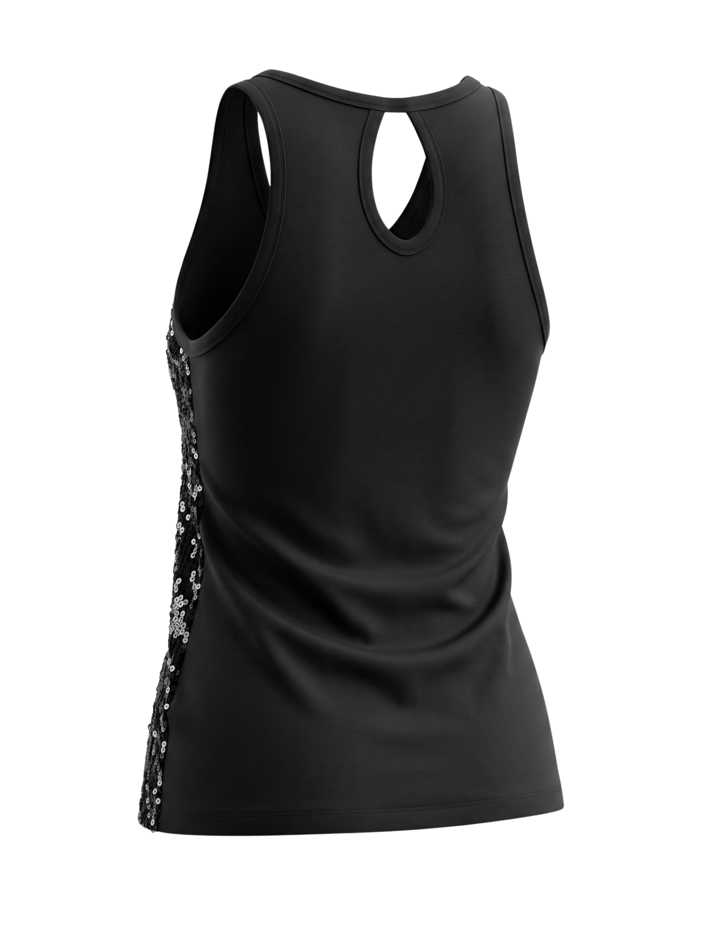 Black Sequin Halter top (Large)