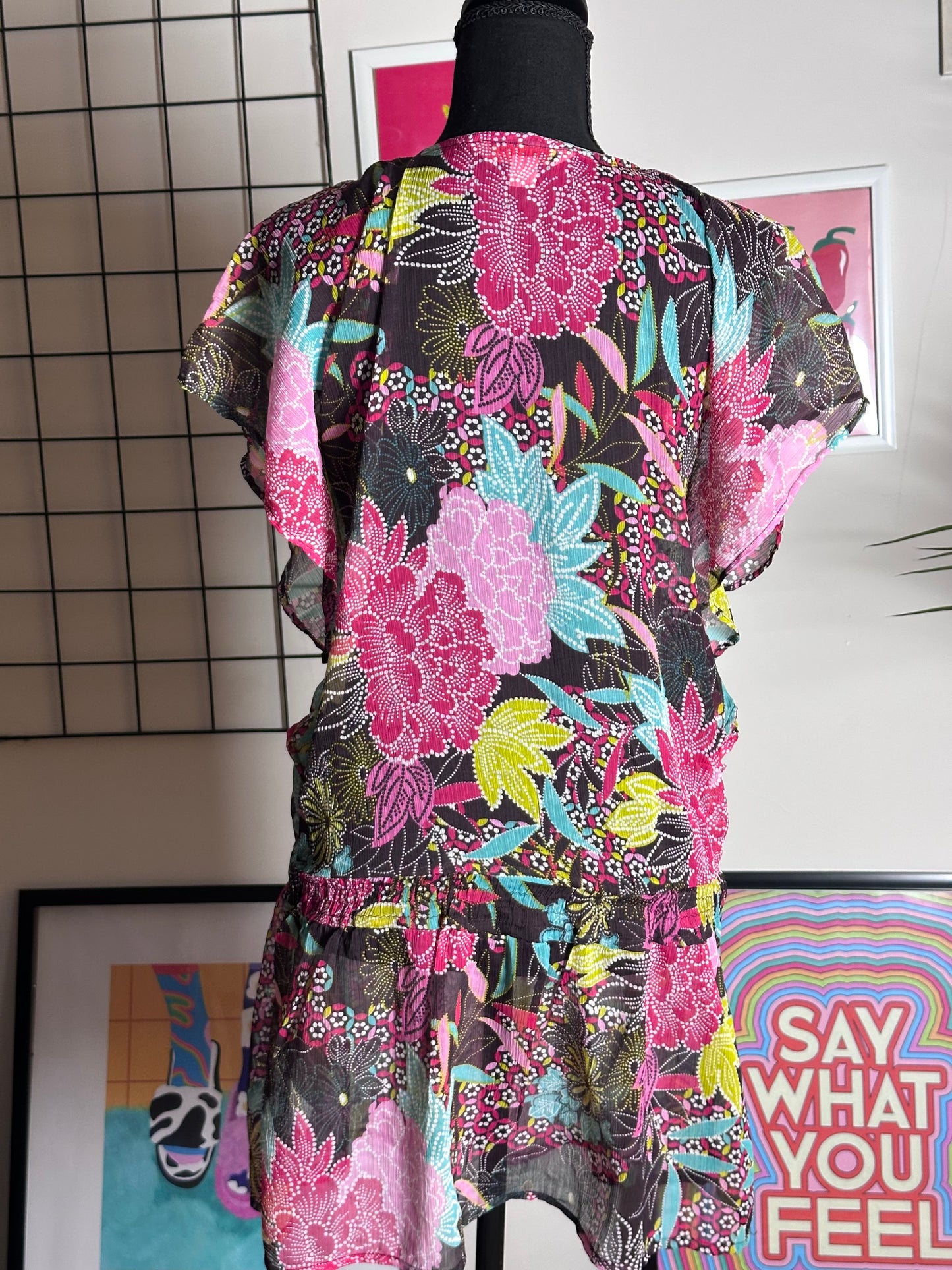 Sheer Floral Coverup (Large)