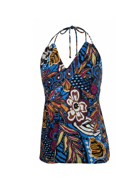 Vibrant Abstract Halter Top (Large)