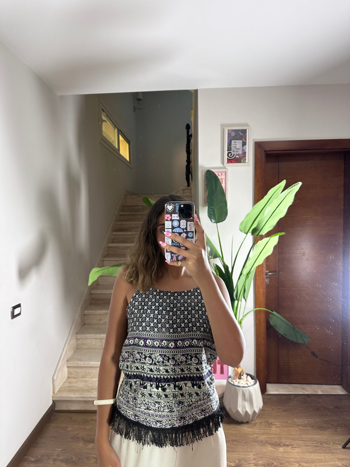 Printed Black Top (medium)