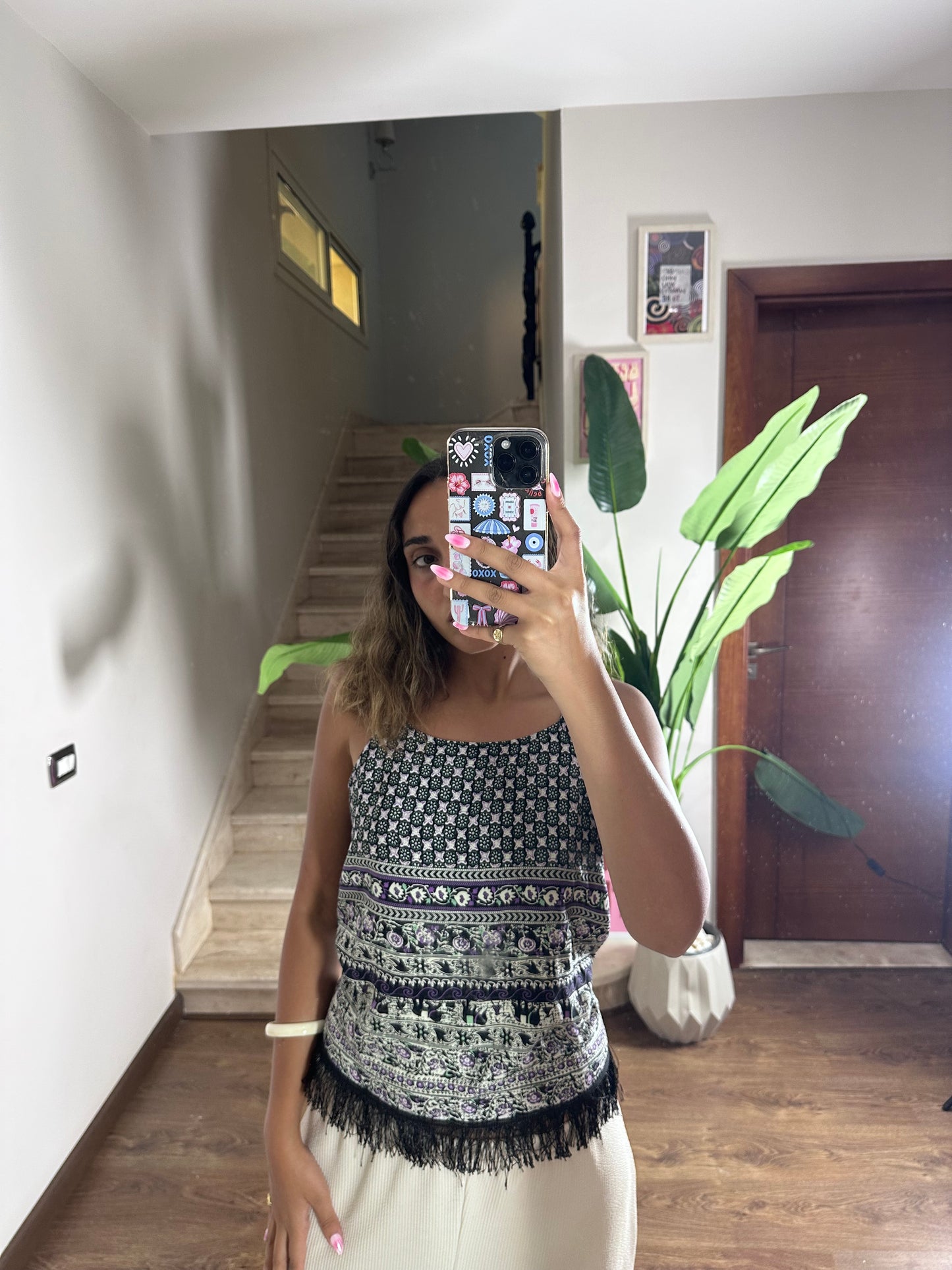 Printed Black Top (medium)
