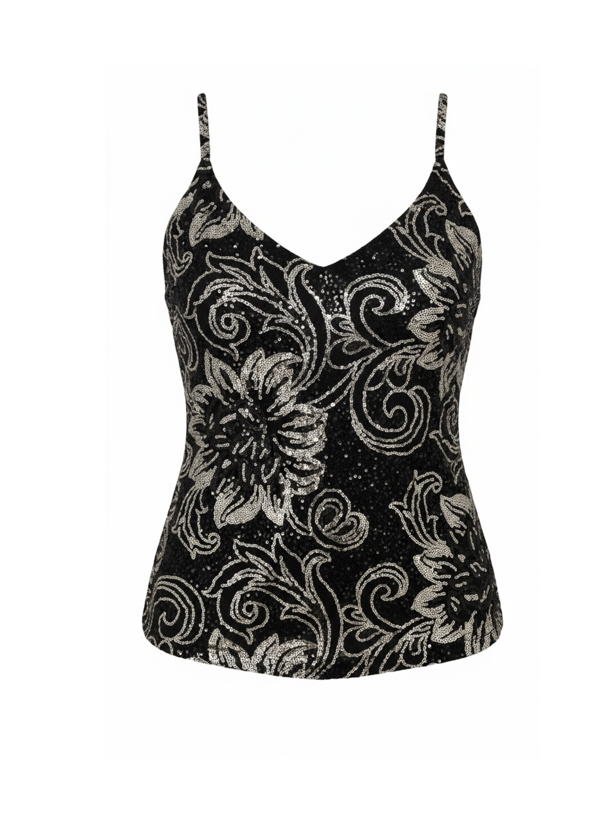 Black & Silver Sequin Top (X Large)