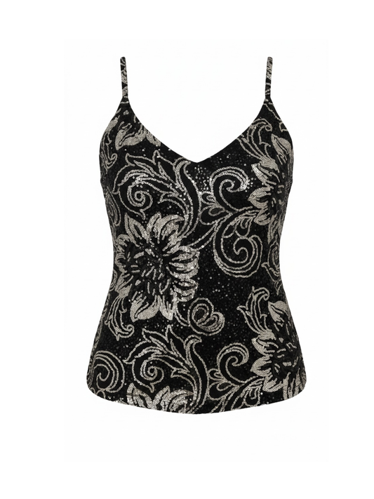 Black & Silver Sequin Top (X Large)