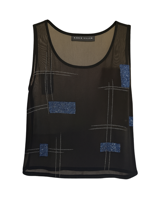 See-through  With Blue Embroidery- Karen Millen