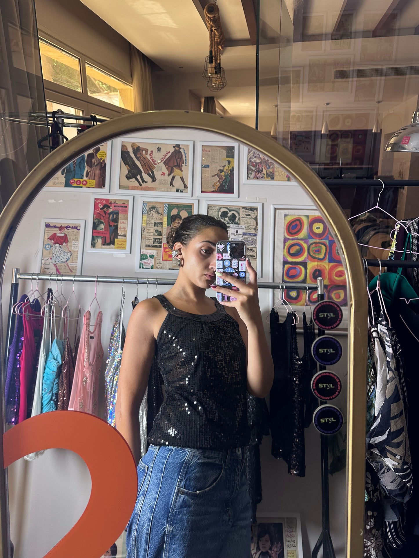 Black Sequin Top (Medium)