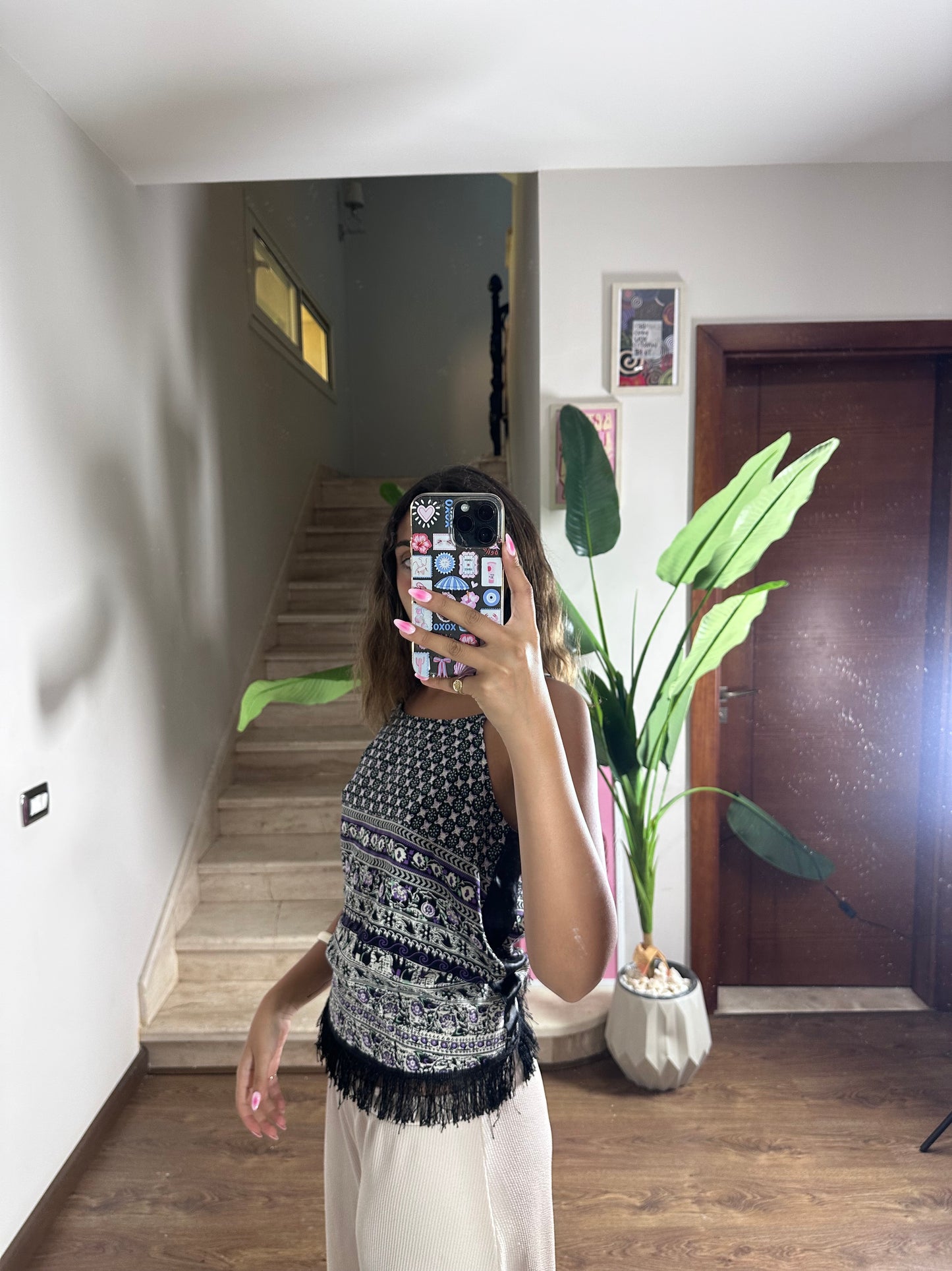 Printed Black Top (medium)