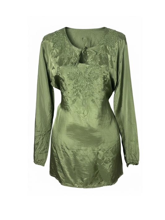 Green Embroidery Cover Up (Large)