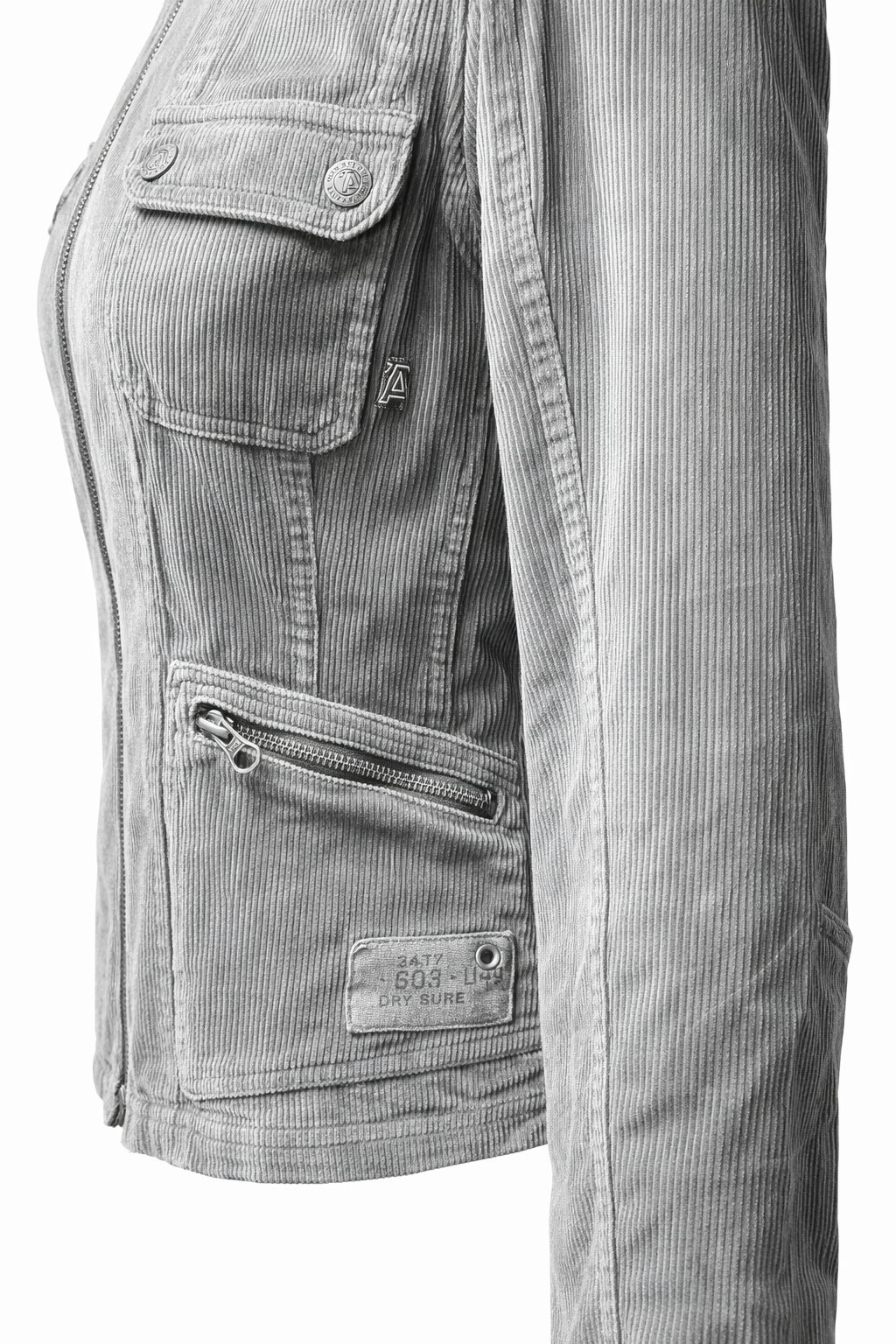 Fitted Zip Up Ribbed Jacket (Medium)