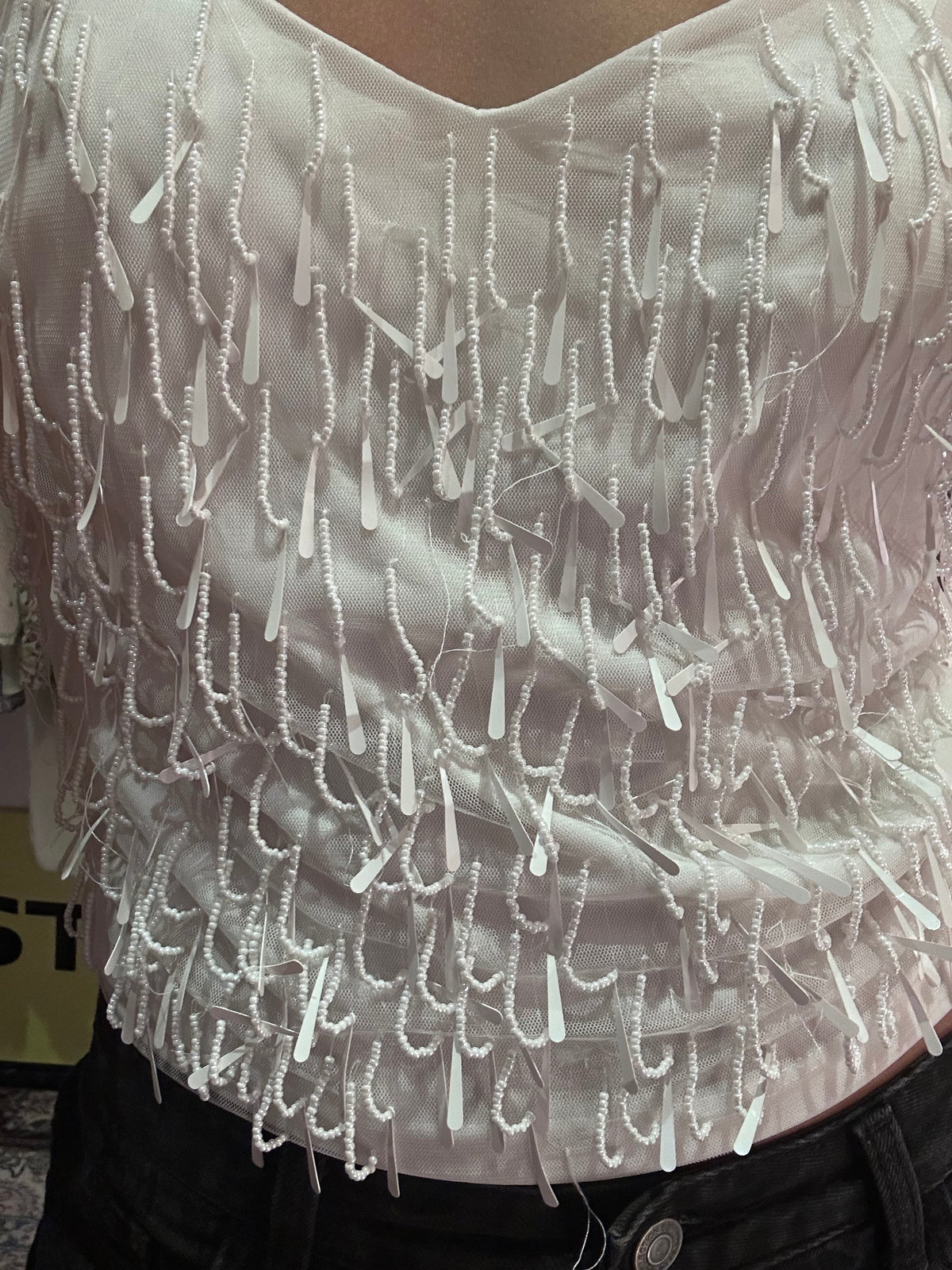 White Sequins Top (M/L)
