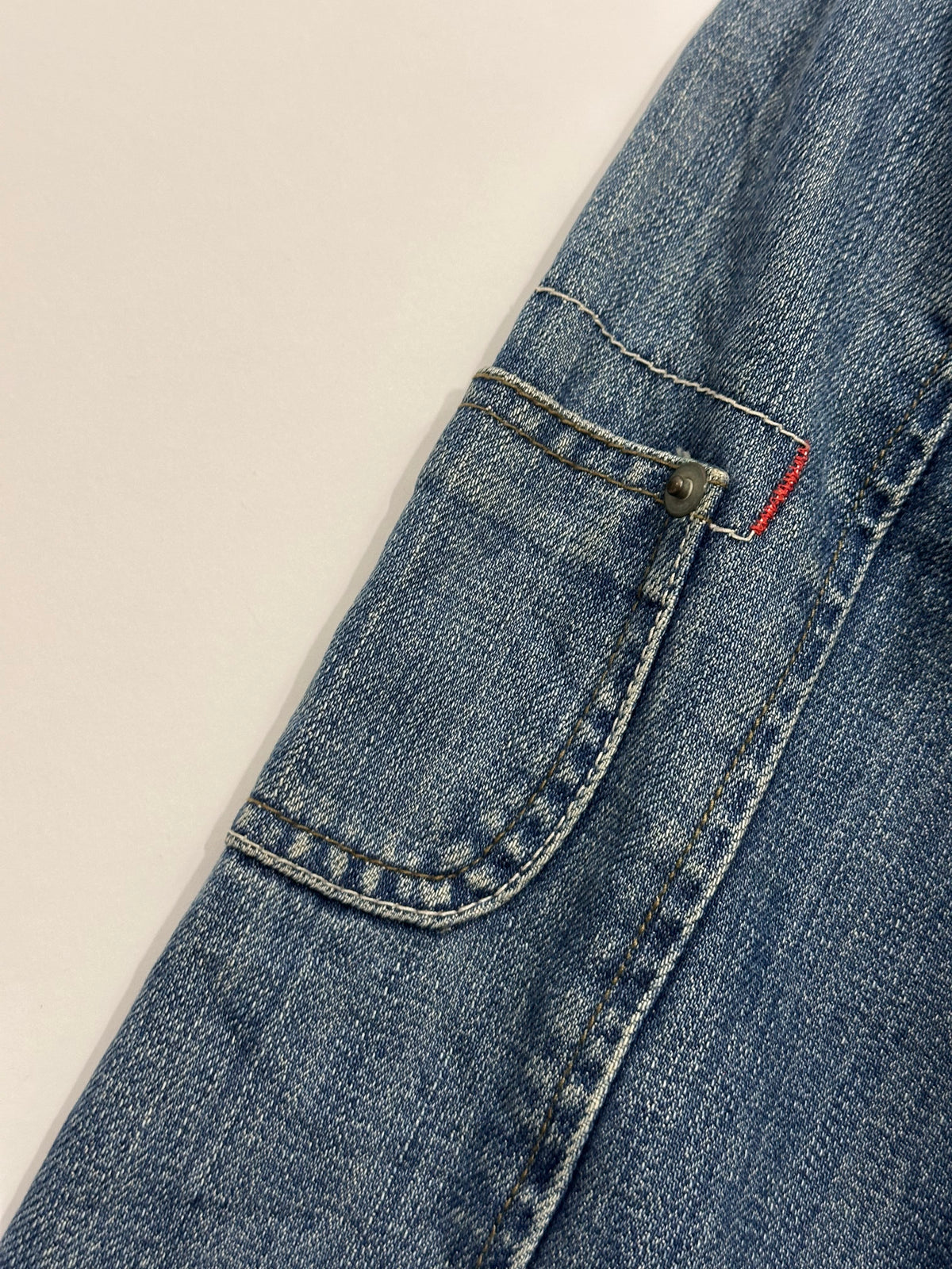 Red Stitched Denim (Small)