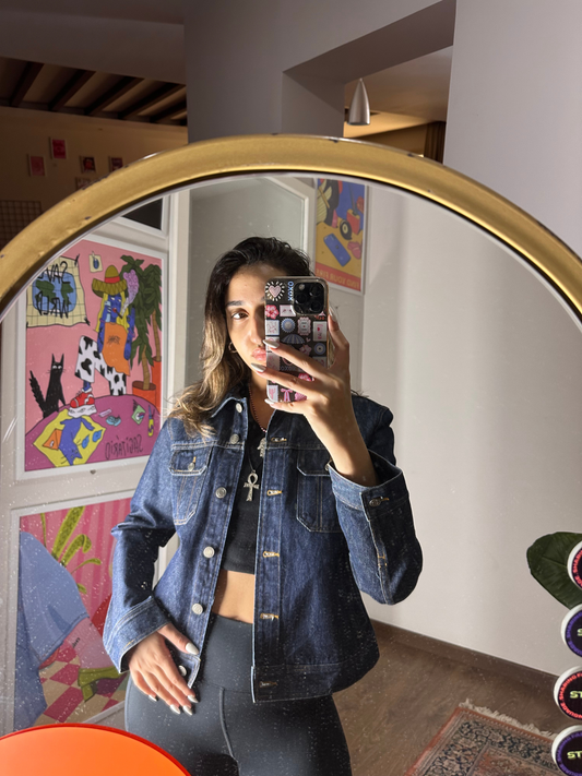 Oversized Dark Wash Denim (Large)