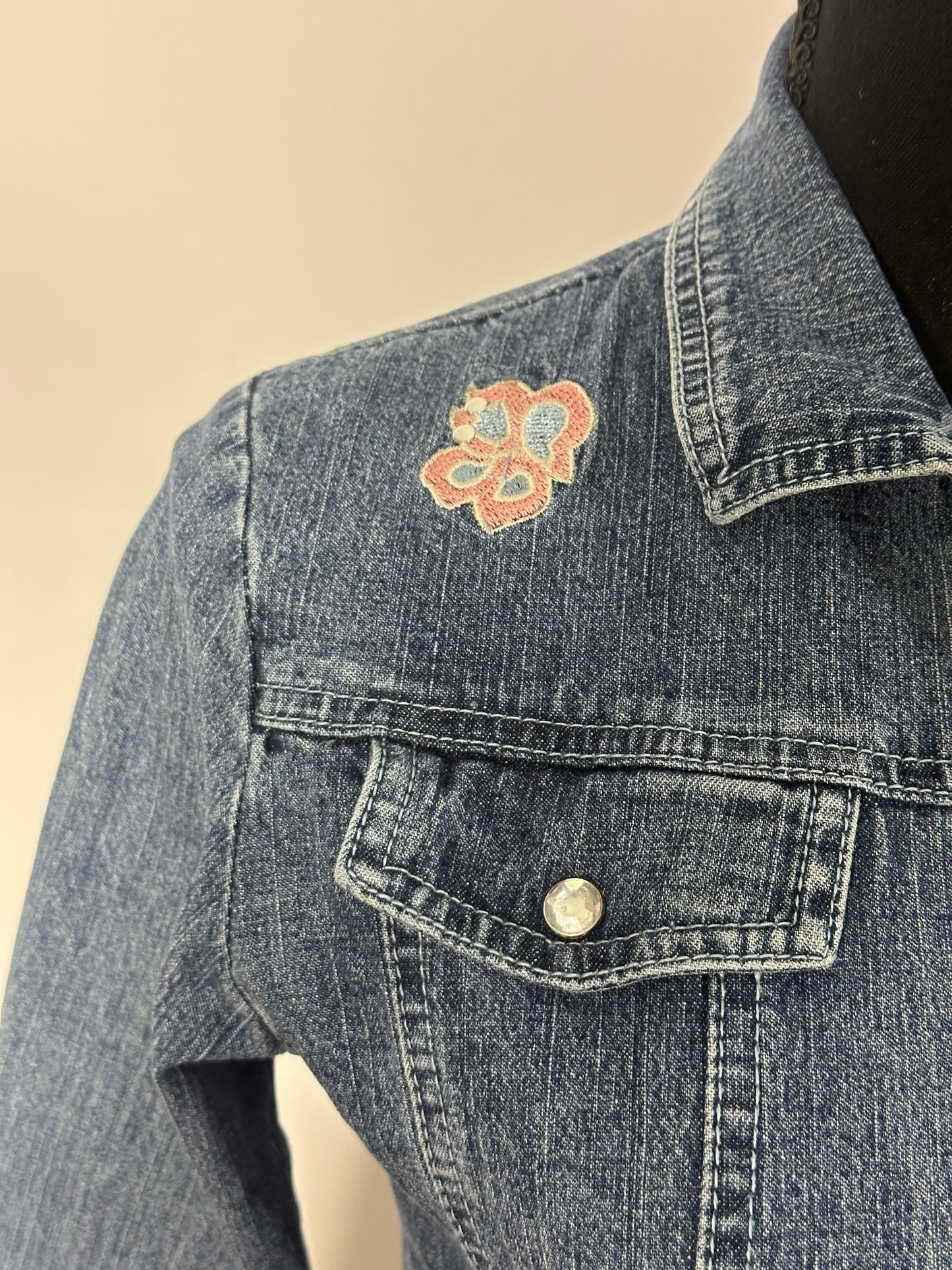 Floral Embroidery Denim (Small)