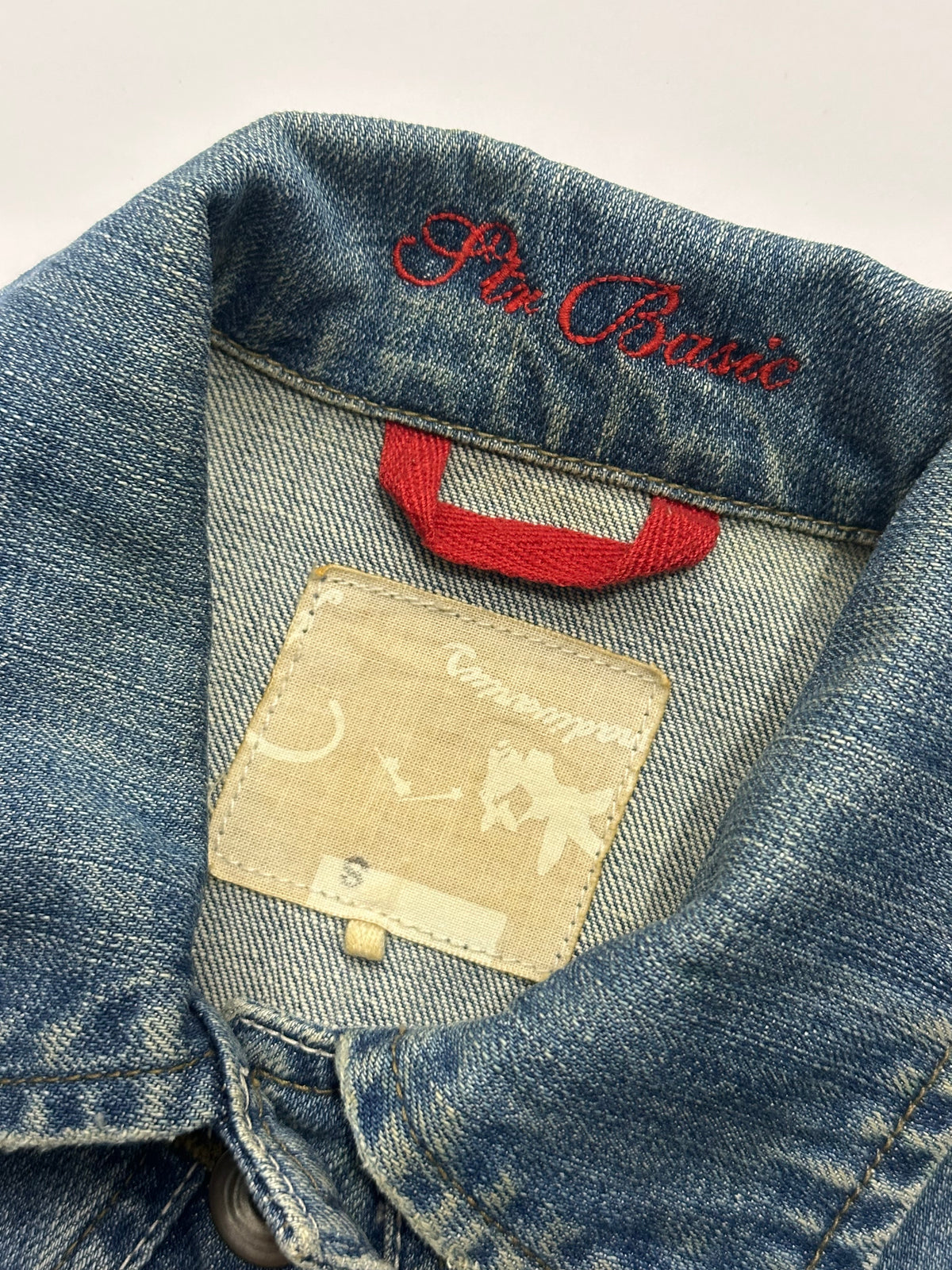 Red Stitched Denim (Small)