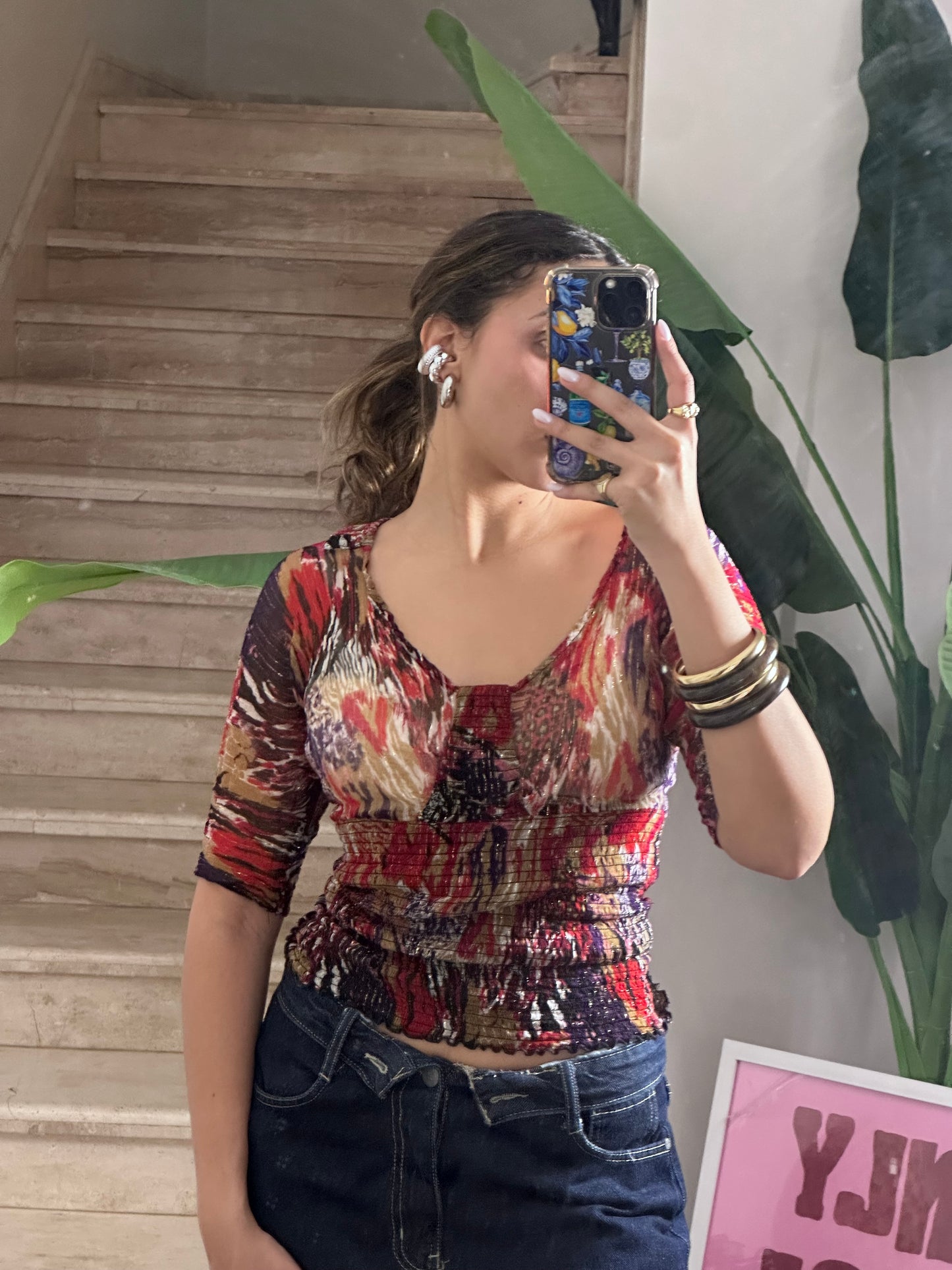 Abstract Rushed Top (Small)