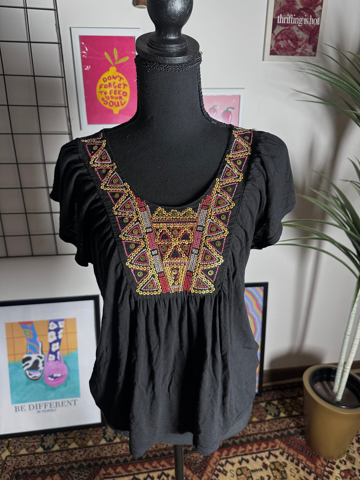 Boho Beaded Top (Medium)