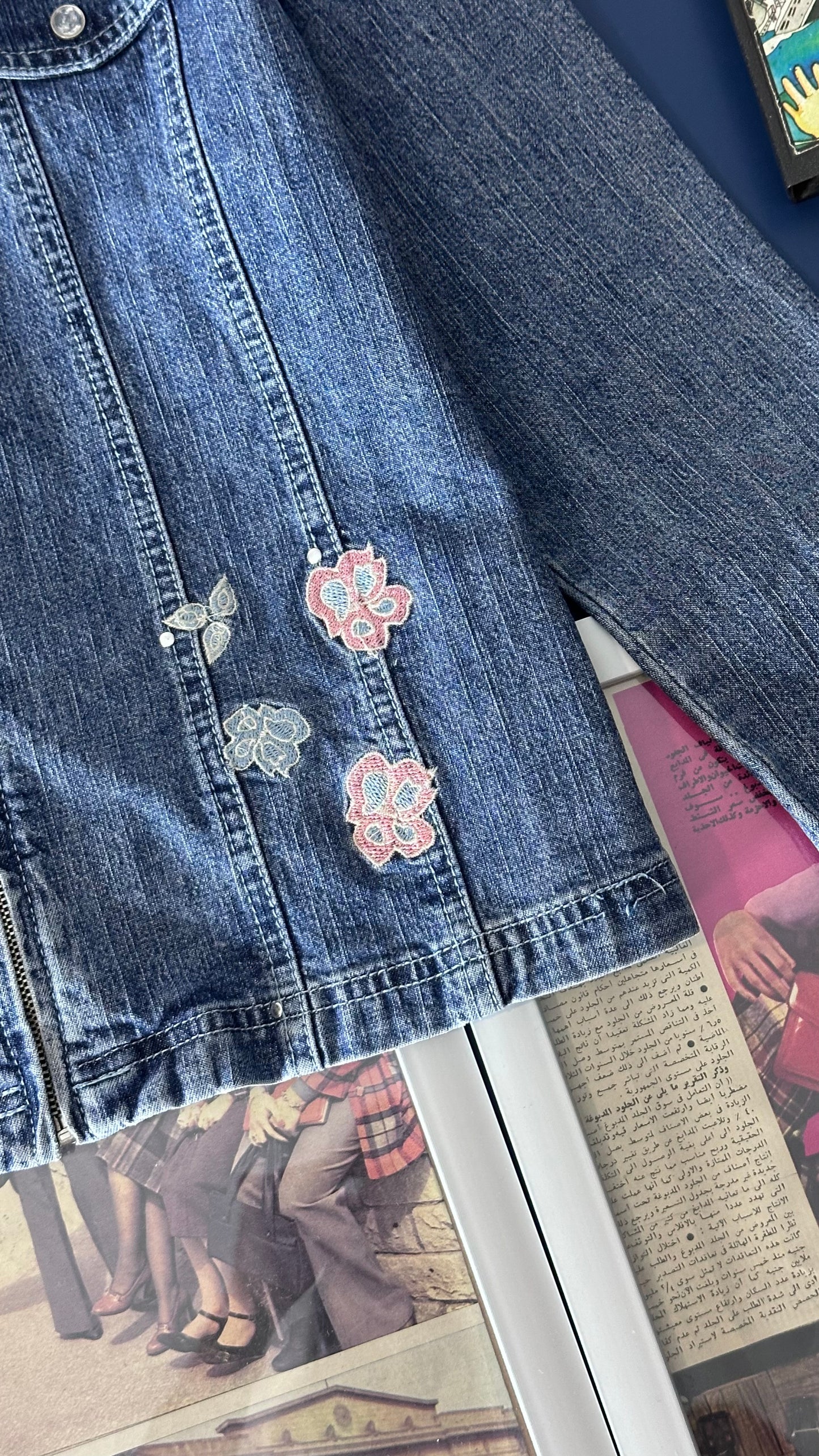 Floral Embroidery Denim (Small)