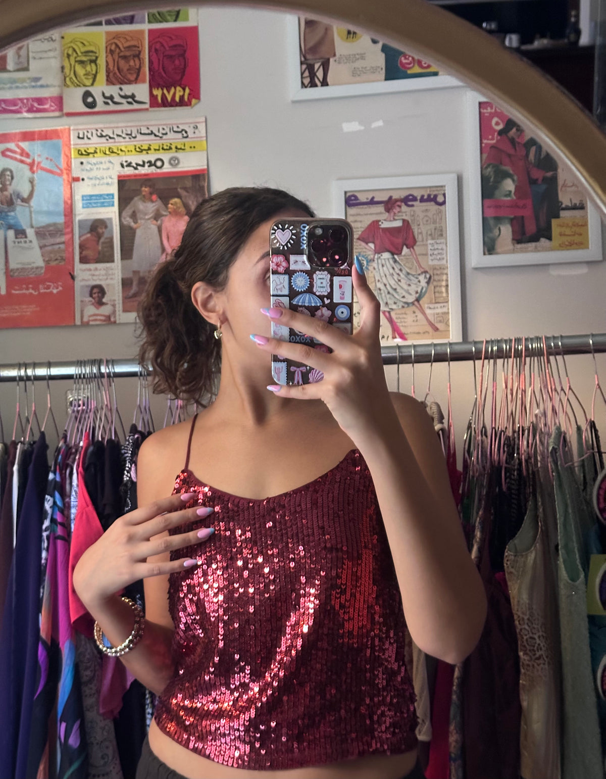 Red Sequin Top (Large)