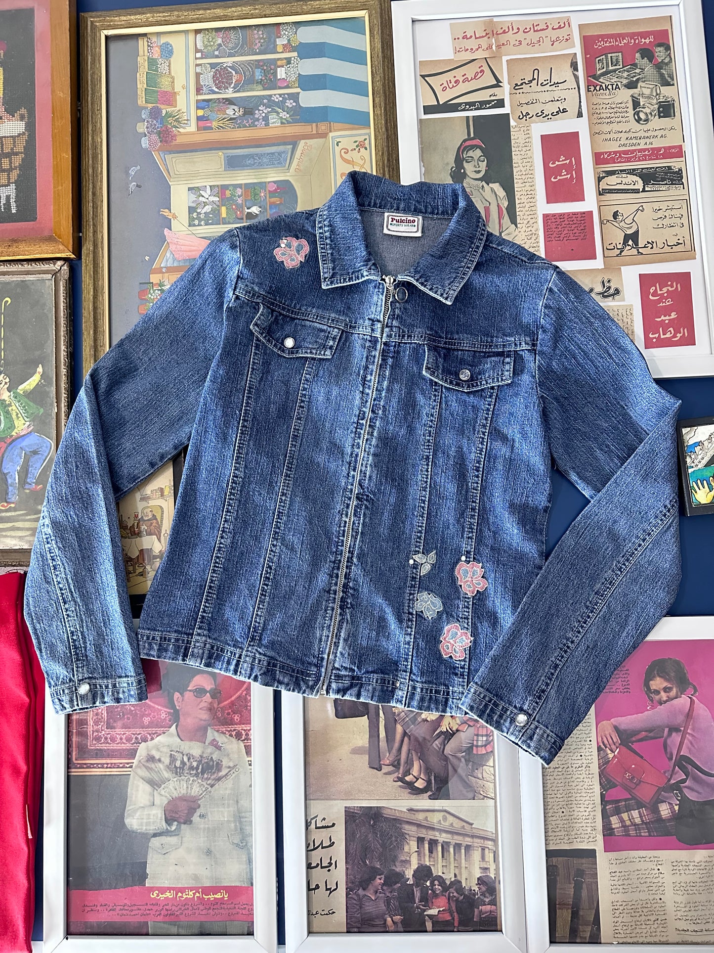 Floral Embroidery Denim (Small)