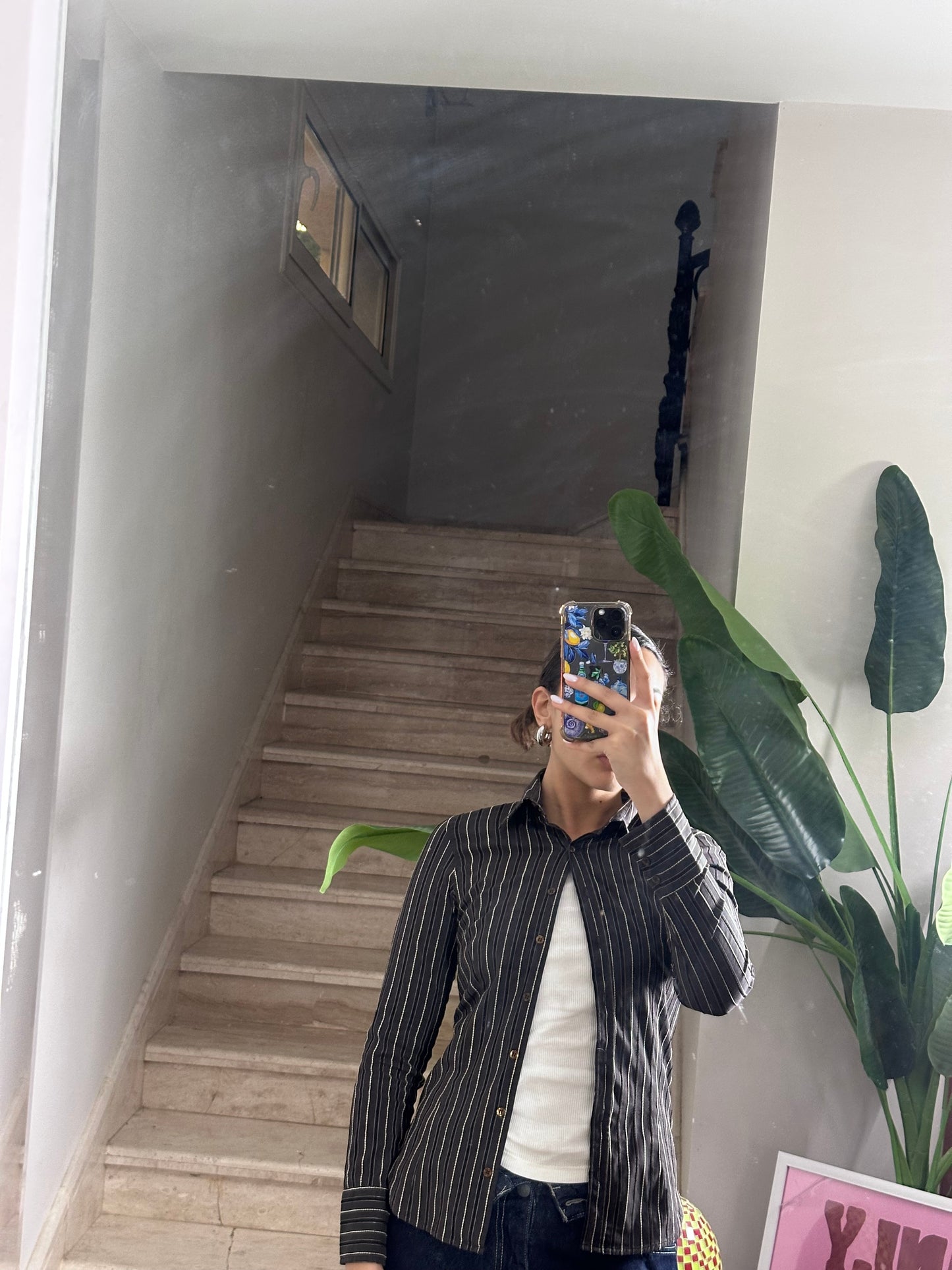 Striped EmbroideryShirt (Small)