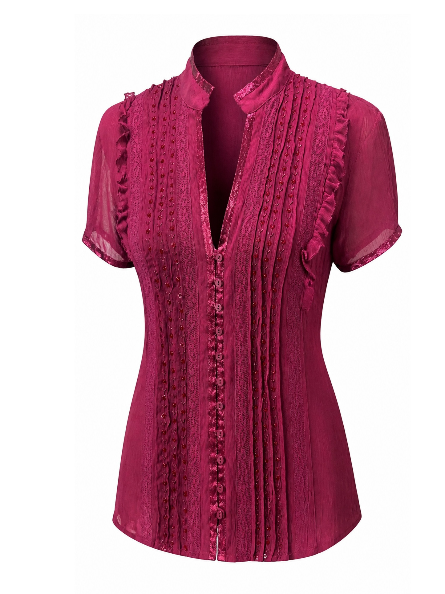 Cranberry Ruffle Top (Large)