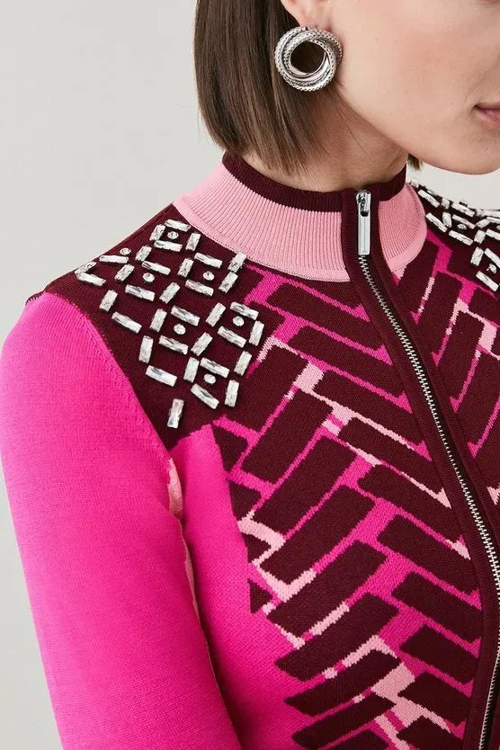 Embellished Jacquard Zip (Small)