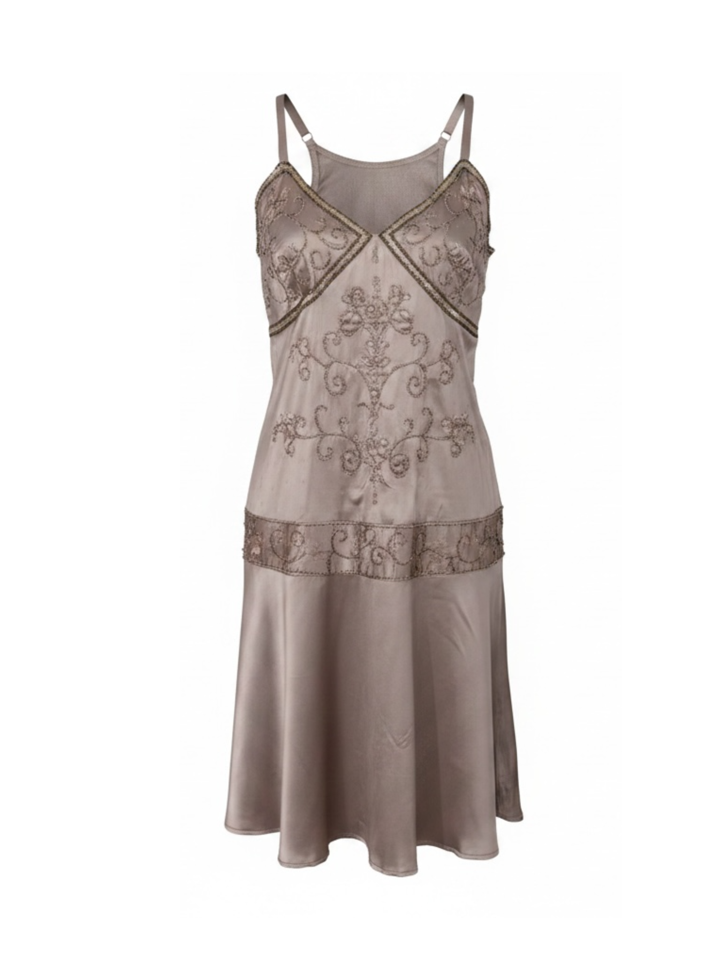 Y2K Satin Embroidery Dress (Medium)