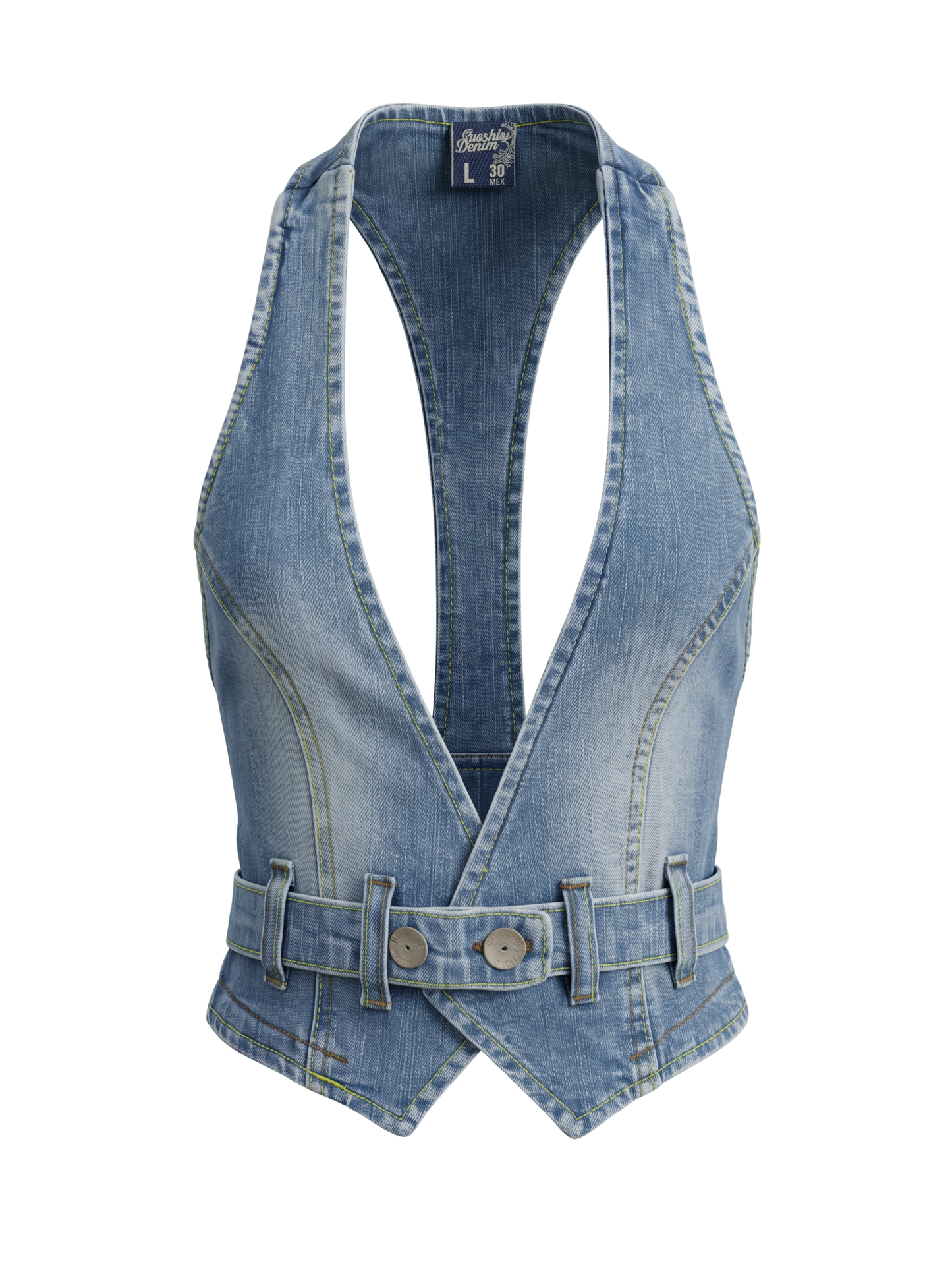 Denim Belted Vest (Medium)