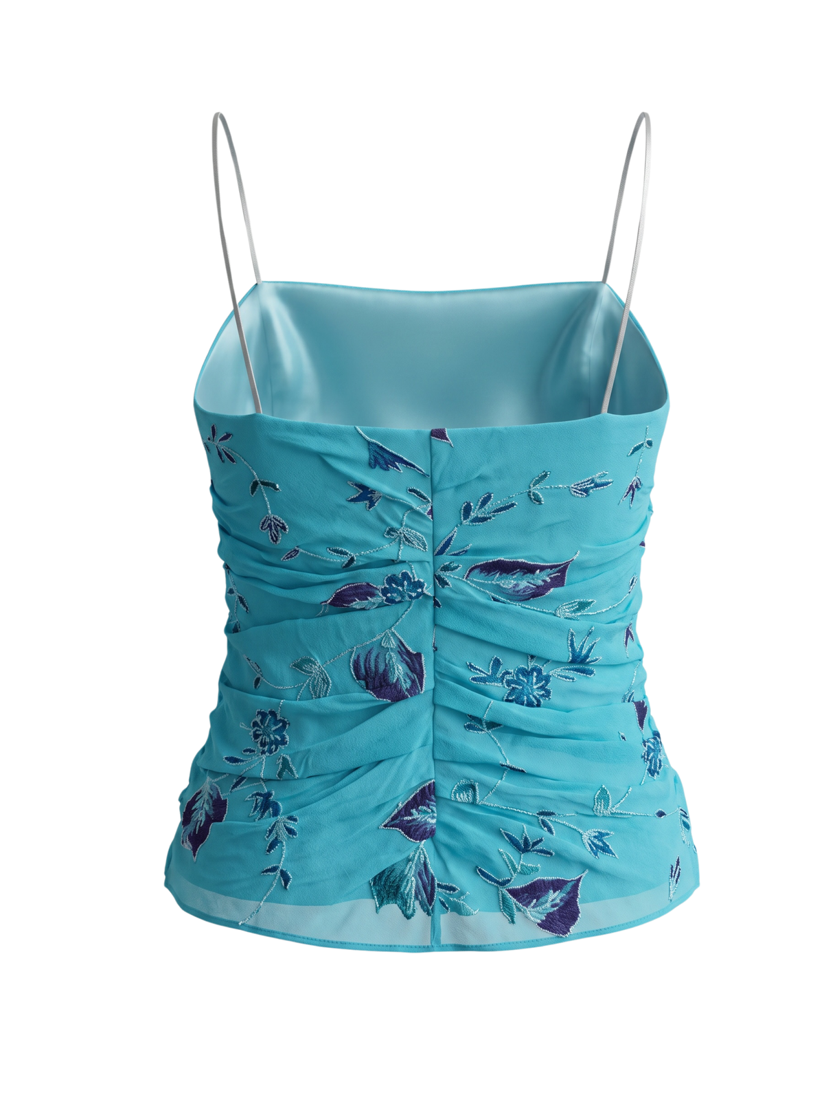 Turquoise Cami with embroidery (Medium)